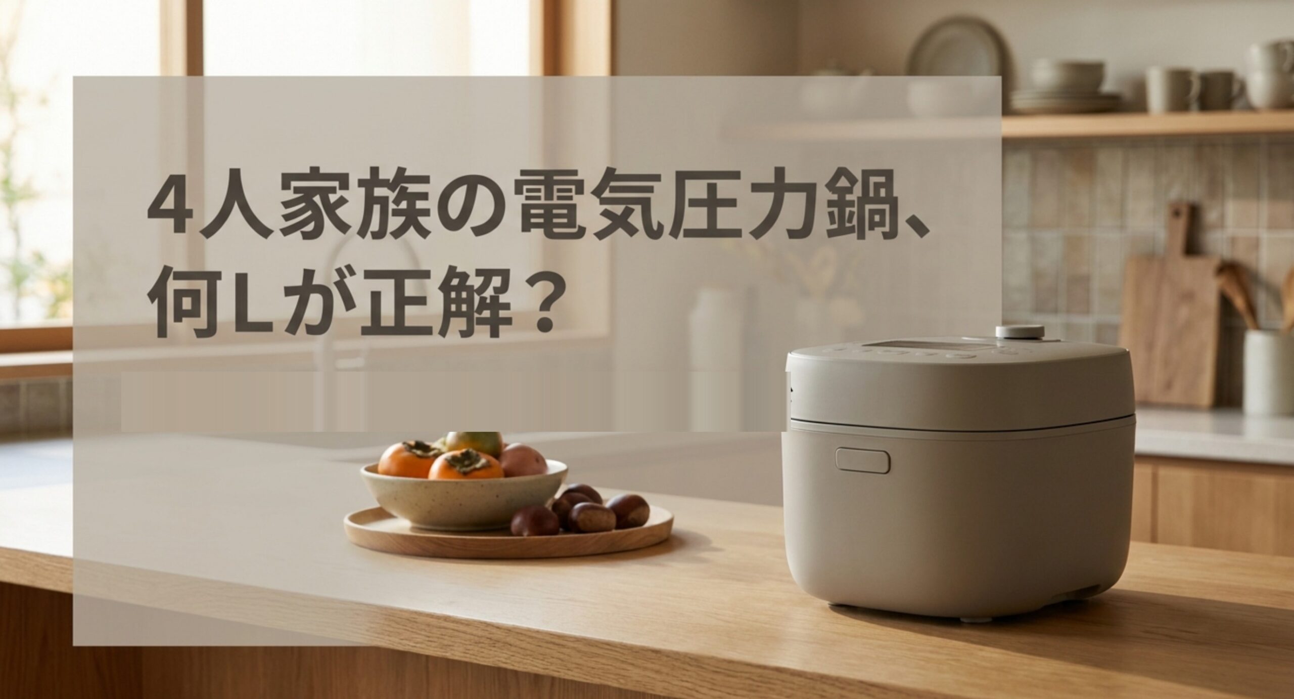 電気圧力鍋は4人家族なら3〜4L級｜調理容量とカレー皿数で選ぶ目安